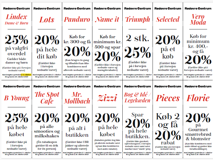 Rabatkuponer 1 butikker hj.side Halloween Billet 2025