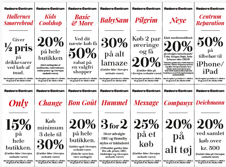 Rabatkuponer 2 butikker hj.side Halloween Billet 2025