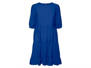Blå kort kjole